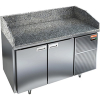 Стол для пиццы GN с гранитной столешницей PZ3-11/GN без витрины HICOLD  +2...+10°С   2 двери  нержавеющая сталь
