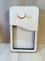 Счетница 18х11х2,5 см с логотипом "Луна"  фанера лакированная