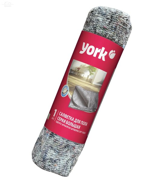 Тряпка для мытья пола 60х75 см, плотность 260 г/м2, ХПП, серая в рулоне, YORK Тряпка для мытья пола 60х75 см, плотность 260 г/м2, ХПП, серая в рулоне, YORK