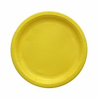 Тарелка бумажная D230 мм столовая Yellow желтый