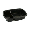 Контейнер прямоугольный  2 секции 650/300 мл 230х170 мм H50 мм черный СП