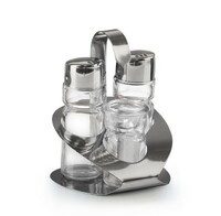 Набор для специй 3 предмета (соль, перец, зубочистки)  Спайс   стекло, нерж.сталь кт511