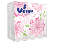 Салфетки 24х24 см 1 слой 50 шт/уп с рисунком Цветочки целлюлоза VEIRO