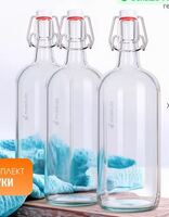 Бутылка для вина, воды 1 л  бугельная пробка  комплект 3шт, 