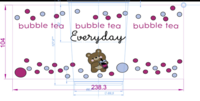 Стакан К-95 500 мл прозрачный с печатью Bubble tea Everydaу