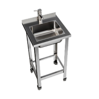 Рукомойник напольный  с бортом    325х265х150  нержавеющая сталь  440х440х850
