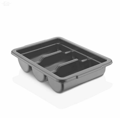 Контейнер для столовых приборов 4 отделения пластик черный GASTROPLAST Контейнер для столовых приборов 4 отделения пластик черный GASTROPLAST
