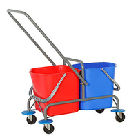 Тележка для уборки с двумя ведрами по 25 л без отжима 