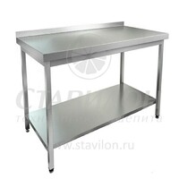 Стол производственный с бортом СРТ-ПО 1000/600  ТНН полка оцинк АСС  оцинк сталь
