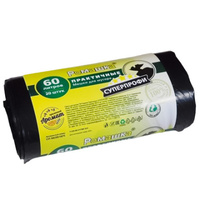 Пакет для мусора 60 л 20 мкм 60х74 см 20 шт/рул Супер профи