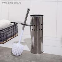 Ерш туалетный с подставкой, нержавеющая сталь, зеркальный