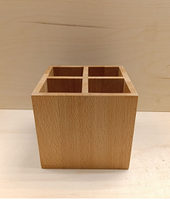 Ящик для сервировки столовых приборов 130*130 H120мм, 4х секционный  бук 