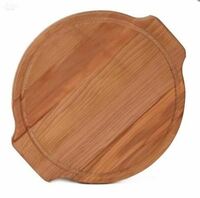 Доска разделочная круглая 340х20 мм  бук   с ушками, желобком 