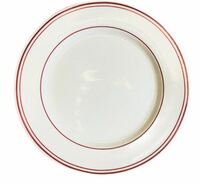 Тарелка мелкая 20 см Red Vintage фарфор белый с красным кантом