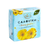 Салфетки 24х24 см 1 слой 50 шт/уп  LOTTI голубой  Унипак Сервис