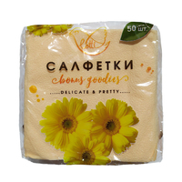 Салфетки 24х24 см 1 слой 50 шт/уп  LOTTI персиковый  Унипак Сервис
