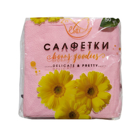 Салфетки 24х24 см 1 слой 50 шт/уп  LOTTI розовый  Унипак Сервис