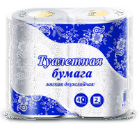 Бумага туалетная 2 слоя 4 рул/уп  белый  NoName VEIRO