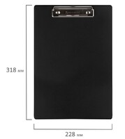 Планшет А4 черный пластик, вертик. с зажимом