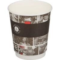 Стакан бумажный 200/250  мл D80 мм  Cafe Noir дизайн двухслойный Хухтамаки