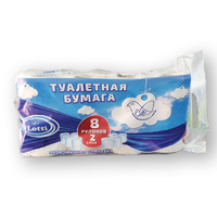 Бумага туалетная 2 слоя 8 рул/уп   LOTTI белый  Унипак Сервис