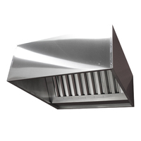 Зонт вытяжной пристенный  Жироуловители  закрытый    нержавеющая сталь  800х900х400