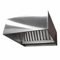 Зонт вытяжной пристенный 350  Жироуловители  закрытый    нержавеющая сталь  1600х1000х350