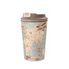Стакан для горячих напитков 350 мл с клапоном и декором "Карта" (светло-бежевый)  Рестола