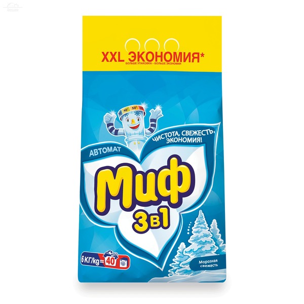 Порошок стиральный 6 кг Миф автомат морозная свежесть Порошок стиральный 6 кг Миф автомат морозная свежесть