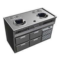 Кулинарная станция ВОК КС-ВОК-1401 Astropit 2 вок плиты, емкость для отходов   стол 4 охл ящика