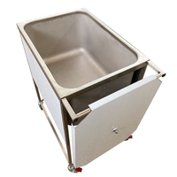 Тележка с ванной  емкость 50х60х30 со сливом закрыта с трех сторон  колеса  крышка навесная    550х750х1000